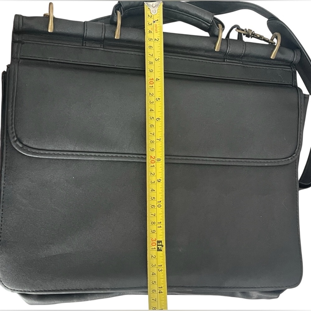 Messenger Bag Men’s Black Leather Crossbody Adjustable Shoulder Computer Bag - Picture 7 of 8